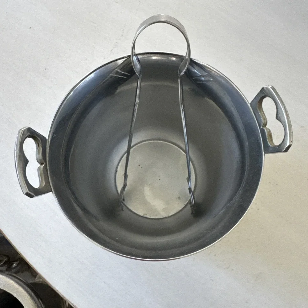 Vintage Farberware Ice Bucket With Ice Tongs.